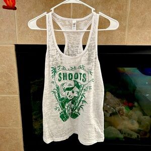 Sheer stoned panda tank top